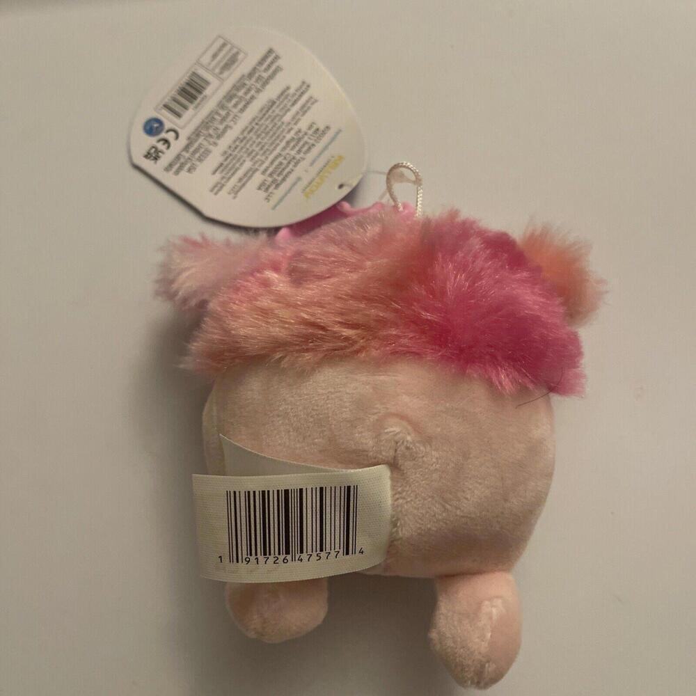 Squishmallow Keychain Clip-On 3.5 Caparinne the Pink Bigfoot Yeti" BNWT Kellytoy - Picture 2 of 3